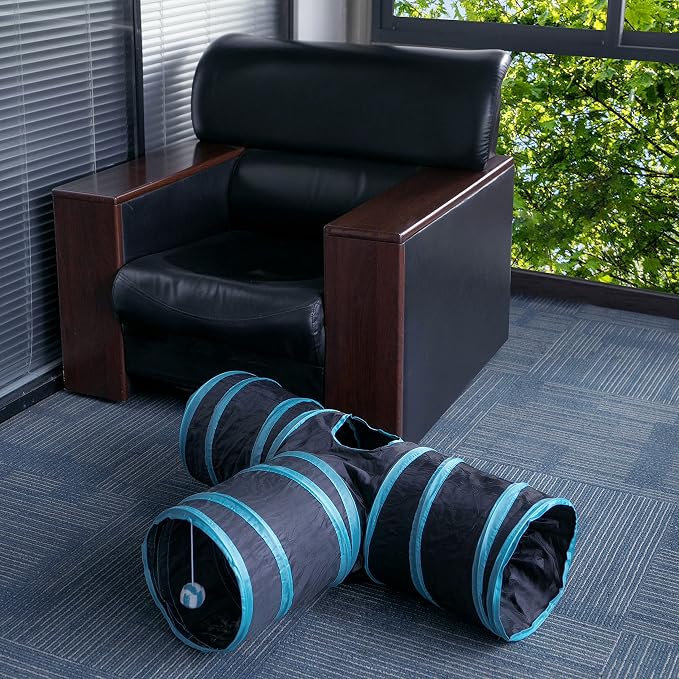 Cat Tunnel, Collapsible Tube with 1 Play Ball Kitty Toys, 3 Ways Cat Tunnels for Indoor Cats, Puppy, Kitty, Kitten, Rabbit - Image 7