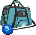 PetAmi Airline Approved Pet Carrier for Cats Small Dogs, Small Heather Blue | Soft Sided TSA Travel Bag, Sherpa Bed, Breathable Mesh Ventilation, Collapsible Bowl, Fits Under Seat, Up to 18 lbs by PetAmi