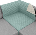 Sofa Shield® Couch Sectional Corner Slip Cover with Strap, Seafoam Cream | Reversible Furniture Protector, Stain and Tear Resistant Cushion Cover, Machine Washable Slipcover for Pets, Cats 70 inch by SofaShield