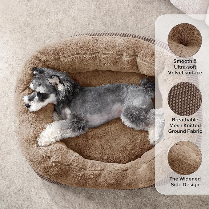 Small Dog Bed Orthopedic Warming Soft Calming Sleeping Durable with Anti-Slip Bottom - Image 2