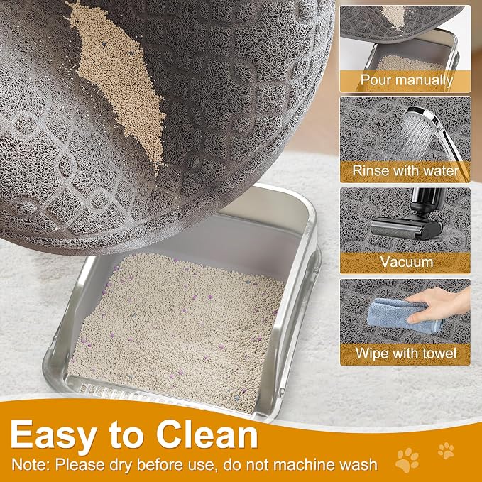 Cat Litter Box Mat, 47" x 32" XL Large Kitty Litter Trapping Mat Keep Floor Clean, Litter Box Mat Scatter Control, Waterproof, Easy to Clean, Durable Large Size Litter Mats for Floor - Image 4