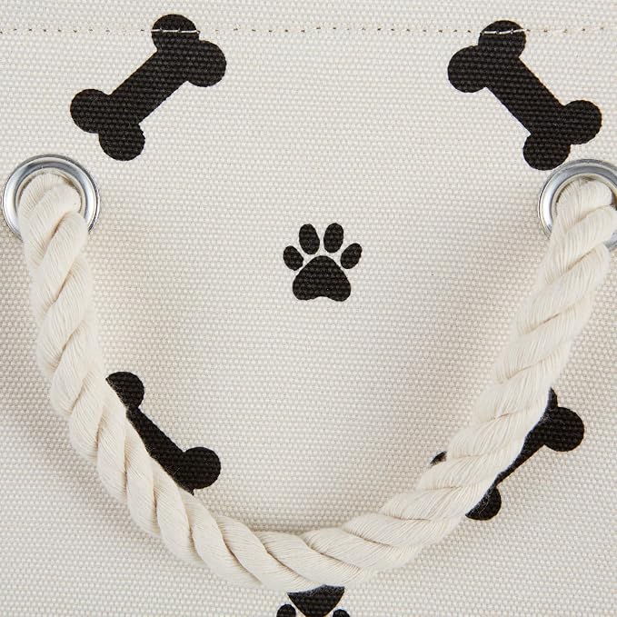 Bone Dry Pet Storage Collection Paw and Bone Print, Small Rectangle, 14x8x9", Black - Image 3