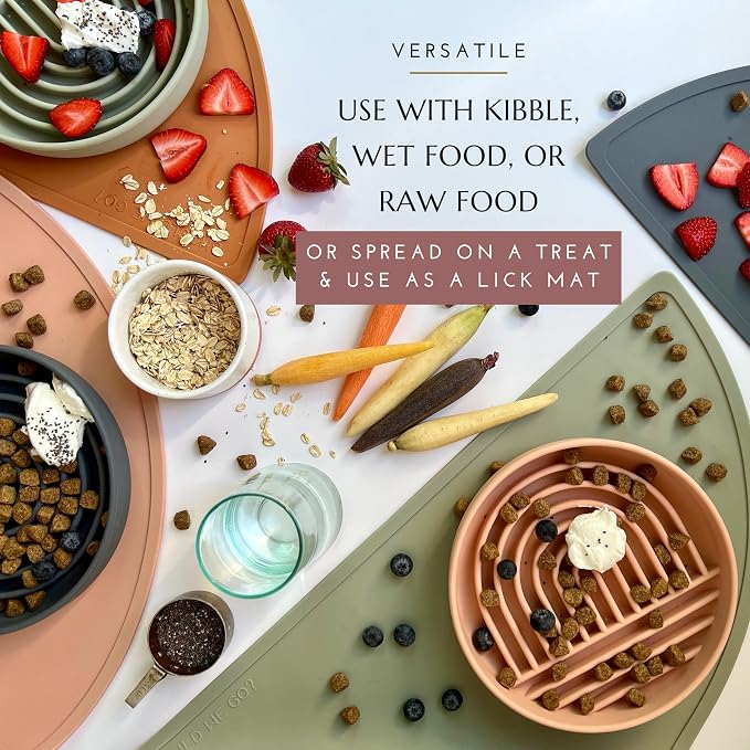 Should We Go? Slow Feeder Dog Bowls - Medium Size Silicone Slow Eating Dog Bowl for Puppies & Dogs with Suction Cup -Dishwasher-Safe, Lick Mat Design, Reduces Gulping,for All Breeds,7.5”x1.5”- Tan - Image 7