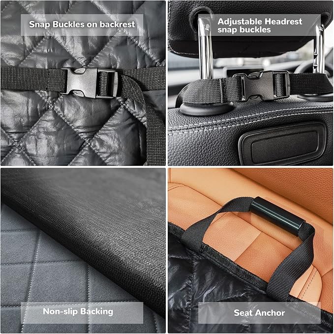 URPOWER Car Seat Protector, Waterproof Seat Cover for Dog & Child Car Seat | 600D Oxford, Elastic Skirt, Scratch Resistant, Non-Slip, Storage Pocket, Easy Install，Fits Cars, Trucks & SUVs - Image 5