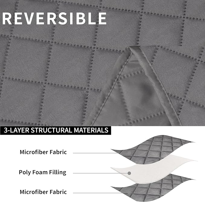 Easy-Going Reversible Couch Cover for 3 Seat Oversized Recliner, Gray/Gray | Sofa Slipcover For Dogs, Sofa Cover For Oversized Recliner, Furniture Protector Mat, Pet Friendly - Image 5