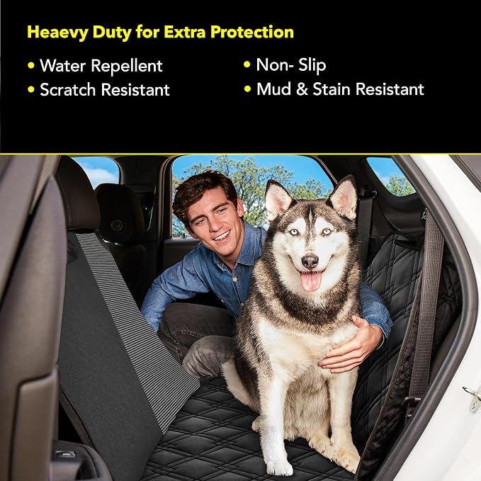 Meadowlark Dog Car Seat Cover, Heavy Duty Hammock, Standard, Black Mesh - Image 4