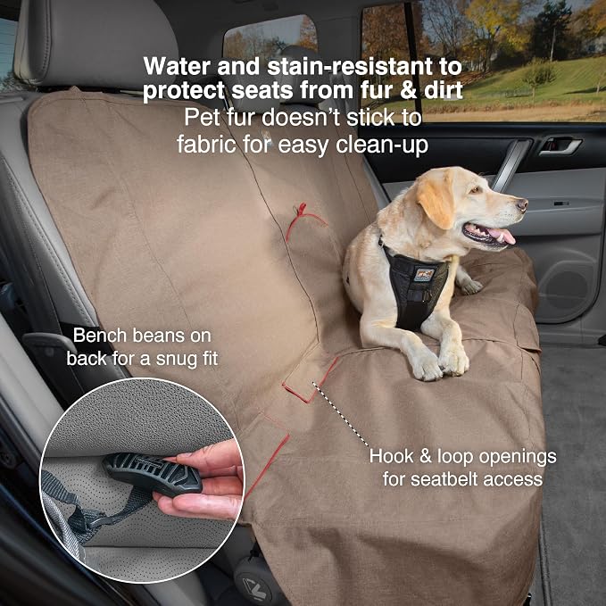 Kurgo Heather Bench Seat Cover, Charcoal, 55" Wide | Protects Bench Seats from Muddy Paws & Pet Hair, Waterproof, Stain Resistant, Secure Fit, For Cars & SUVs - Image 4