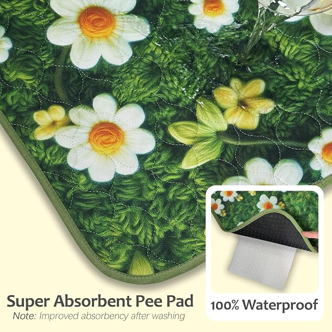 Washable Pee Pads for Dogs, Reusable Puppy Potty Training Pads, Ultra-Absorbent Thick Waterproof Leak-Proof Non-Slip Pads & Mat for Crate, Playpen, Floor, Whelping & Housebreaking , 2 Pack 18"x24" - Image 8