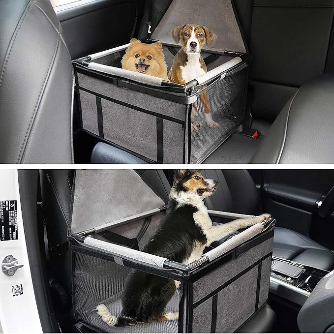 GENORTH Dog Car Seats for Small and Medium Dogs,Portable Puppy/Pet Car Booster Seat with Clip-On Leash and Mesh Window for Pet Up to 20 lbs - Image 6