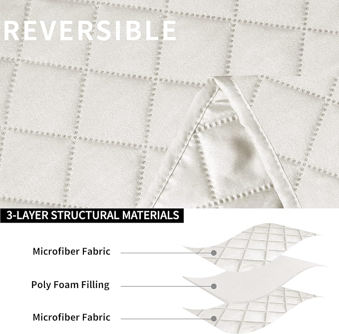 Easy-Going Reversible Couch Cover for 3 Seat Oversized Recliner, Ivory | Sofa Slipcover For Dogs, Sofa Cover For Oversized Recliner, Furniture Protector Mat, Pet Friendly - Image 5