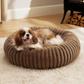 Bedsure ComfyFleece™ Donut Medium Dog Bed - Washable Faux Fur with Corduroy Fleece & Anti Slip Bottom, Round Pet Bed with Removable Cover, Camel Brown, 30x30x8 inches | 30x30x8in, Calming Round Pet Bed, Support Plush , with Removable Corduroy Fleece fo... by Unknown