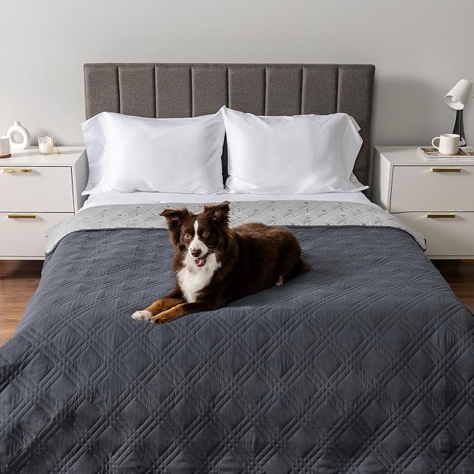 PetAmi Waterproof Couch Cover for Dog Nonslip Bed Sofa Blanket, 102x82 Gray - Image 2