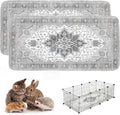 Washable Guinea Pig Pee Pads,Absorbent Reusable Guinea Pig Cage Liners,Waterproof,Leak-Proof & Non-Slip Potty Pads for Small Animals Rabbit Hamster Rat.(Gray Floral,24"x48") by Peepads
