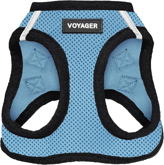 Voyager Step-in Air Dog Vest Harness - Baby Blue/Black Trim, X-Small | 13 - 14.5" in Chest, Reflective Bands, All Weather Breathable Air Mesh, Cats Compatible, Lightweight, Fast Drying by BestPetSuppliesLLC