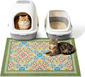 Cat Litter Mat, 33"x22" High-Density PVC Cat Litters Trapping Mat, Waterproof & Non-Slip Backing, Litter Box Catcher, Soft on Kitty Paws, Easy Washable Pet Supplies Bean-Green by Yigerlee