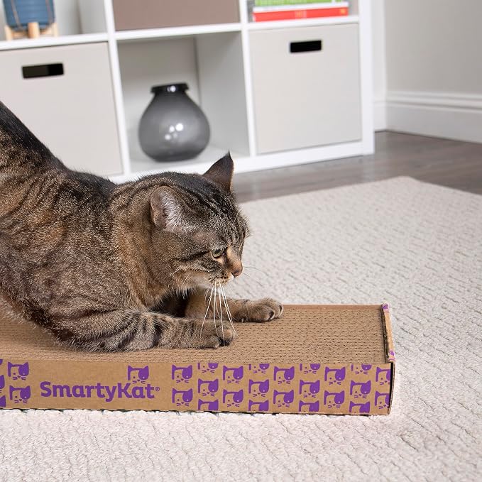 SmartyKat Super Scratcher Corrugated Cat Scratcher and Scratch Pad for Cats, Catnip Infused with Catnip, Scratchers for Indoor Cats and Kittens, Cardboard Scratching Post - Image 2
