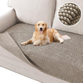 H.VERSAILTEX Plush Chenille Pet Couch Cover Thick Soft Sofa Cover for 3 Cushion Couch Anti Slip Couch Cover Furniture Protector for Dog, Pet, Cat (35" x 74", Taupe) by HVERSAILTEX