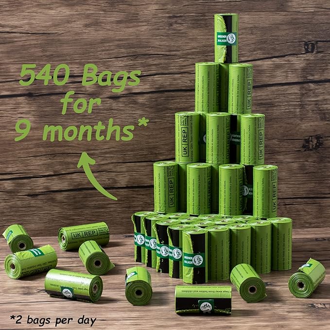 Greener Walker Poop Bags for Dog Waste-540 Bags,Extra Thick Strong 100% Leak Proof Dog Waste Bags (Green) - Image 5