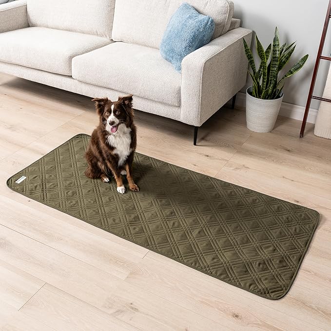 PetAmi Waterproof Couch Cover for Dog Nonslip Bed Sofa Blanket, 30x70 Green | Leakproof Furniture Protector for Pet Cat, Machine Washable Pee Proof Mat for Chair Car Seat, Durable & Anti Slip Backing - Image 2