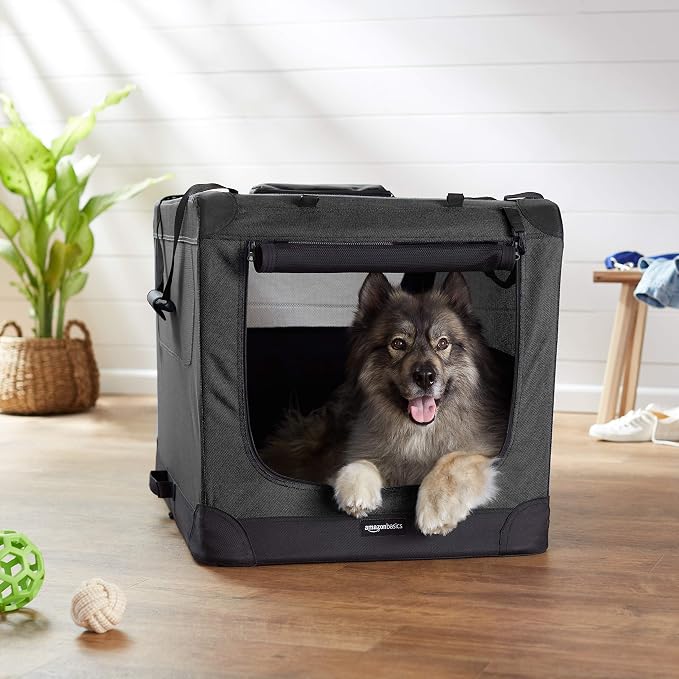 Amazon Basics Foldable Portable Soft Pet Dog Crate Carrier Kennel, 36 x 24 x 24 inches, Black - Image 5
