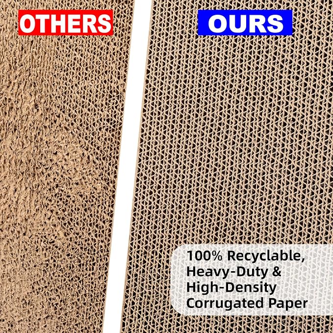 Value 2-Pack 26.8 Inch Cat Scratching Post, Premium High Density Cardboard Cat Scratcher for Multi-Cat Homes, Reinforced Durable Scratching Pad with Catnip Toy Ball for Indoor Cats - Image 8