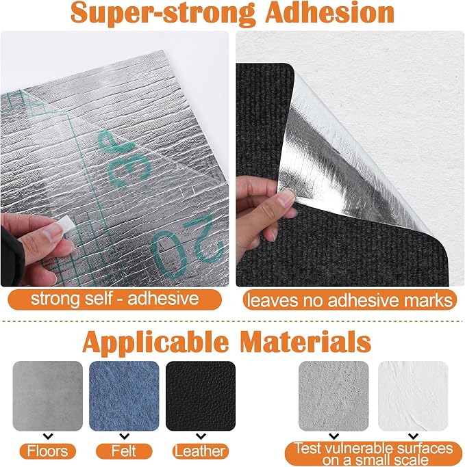 Cat Scratch Furniture Protector - 138" x 13.8" Trimmable Self-Adhesive Cats Claws Scratch Pads, DIY Cat Climbing Couch Protector for Scratch Post Cat Tree Replacement Indoor (Black) - Image 3
