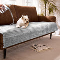 Dual Non-Slip Couch Cover for Dogs Waterproof, Fuzzy Soft Pet Couch Covers for Sofa 3 Cushion, Pet Friendly Soft Dog Bed Covers Sofa Cover Washable (Seagull Gray, 33" x 75" 1 Pack) by Meider