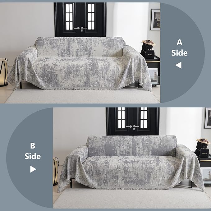 MYSKY HOME Couch Cover for Sectional Sofa Set Furniture Sofa Cover Washable for Dog Cat Pet Couch Cover 3 Cushion Couch Sofa Chenille Couch Protector Multi Use Couch Covers Blanket,91" X150" - Image 6
