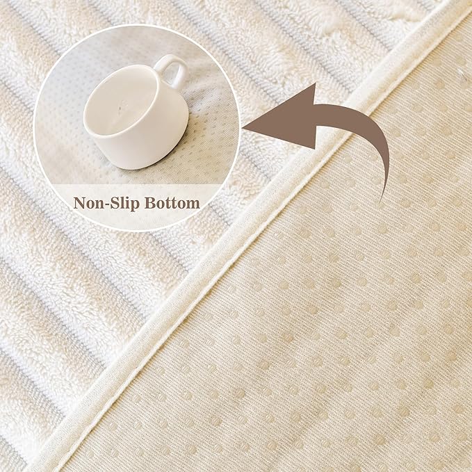 MYSKY HOME 100% Waterproof Couch Cover, Couch Covers for Sofa, Non Slip Couch Covers for 2 Cushion Sofa Pet Friendly, Sofa Covers Washable Slipcovers Dog Couch Cover Protector, Off White, 35"x63" - Image 3