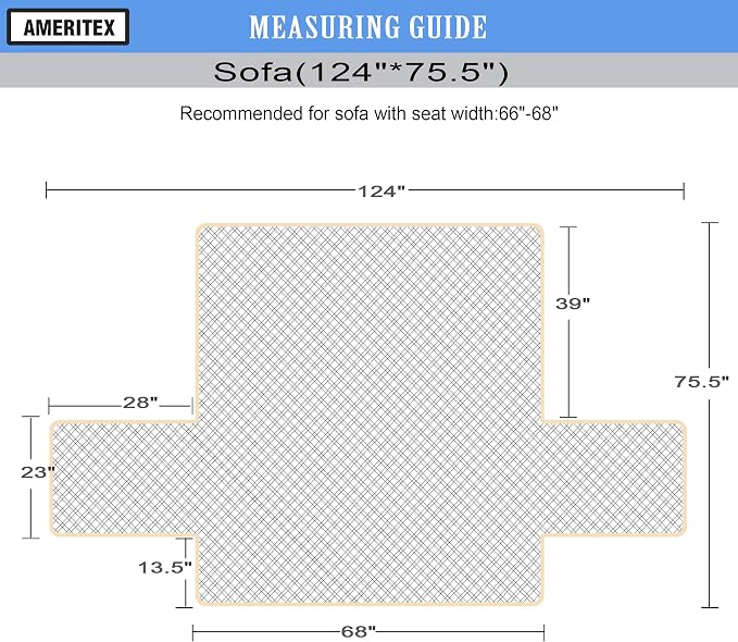 Ameritex Couch Sofa Slipcover 100% Waterproof Nonslip Quilted Furniture Protector Slipcover for Dogs, Children, Pets Sofa Slipcover Machine Washable (Dark Grey, 68") - Image 2