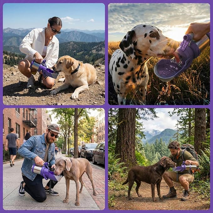 PupFlask Pro Portable Insulated Dog Water Bottle, Stainless Steel Bowl | 30 or 50 oz Leak-Proof Thermos Dispenser Keeps Water Cold 24+ Hours, Built-In Flip Cup for Walking, Hiking and Travel - Image 9