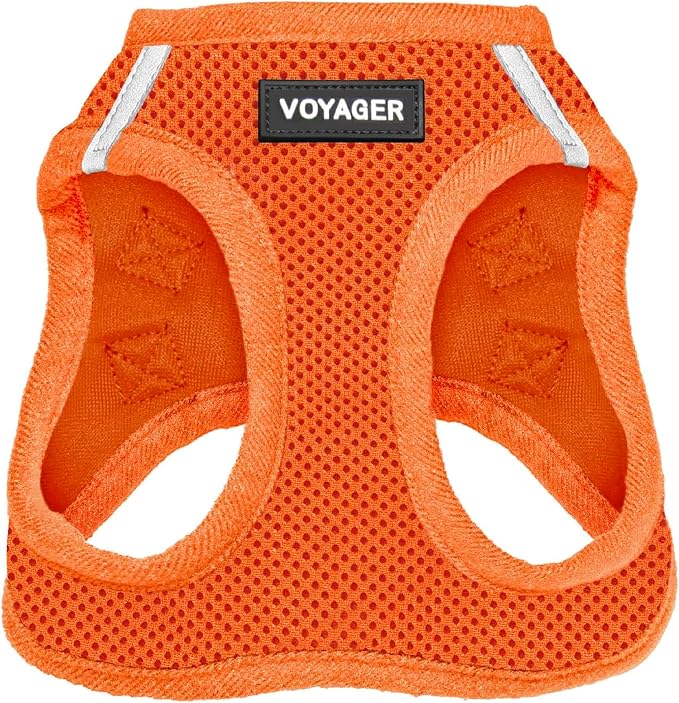 Voyager Step-in Air Dog Vest Harness - Orange, XXX-Small | 11 - 12" in Chest, Reflective Bands, All Weather Breathable Air Mesh, Cats Compatible, Lightweight, Fast Drying by BestPetSuppliesLLC