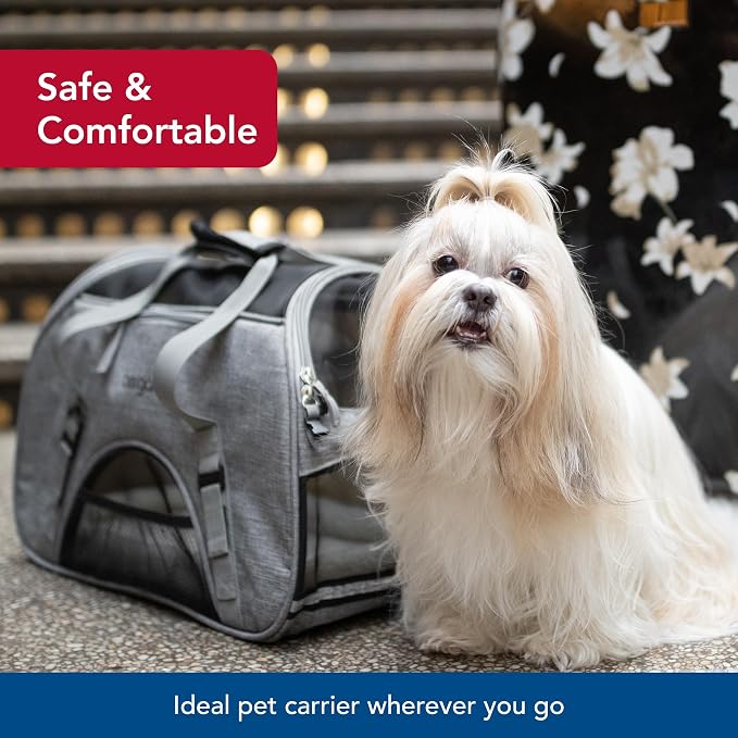 Coastal Pet Bergan Comfort Carrier - Breathable Travel Carrier for Dogs & Cats - Heather Grey, 16" x 8" x 11" - Image 4