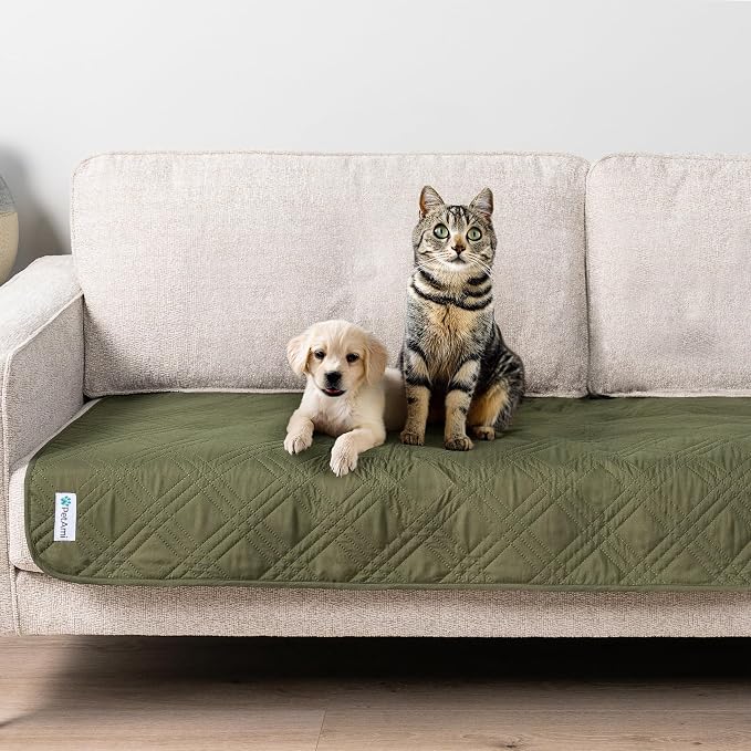 PetAmi Waterproof Couch Cover for Dog Nonslip Bed Sofa Blanket, 30x70 Green | Leakproof Furniture Protector for Pet Cat, Machine Washable Pee Proof Mat for Chair Car Seat, Durable & Anti Slip Backing - Image 7