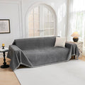 MYSKY HOME Couch Cover Sofa Covers Couch Covers for 3 Cushion Couch Sofa Pet Friendly, L Shaped Sectional Couch Cover Non Slip Dogs Furniture Protector for Kids, Dogs, 91"x134", Dark Grey by MYSKYHOME