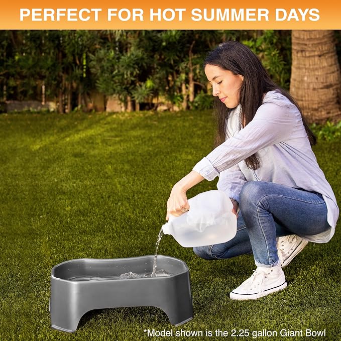 Neater Pet Brands Extra Large Water Bowl for Dogs, Outdoor Dog Water Bowl (1.25 Gallon XL Capacity), Big Trough Style Food Dish for Indoors or Outside, No Spill Large Dog Bowls, Gunmetal Grey - Image 7