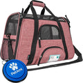 PetAmi Airline Approved Pet Carrier Cat Small Dogs, Large Heather White Red | Soft Sided TSA Travel Bag, Sherpa Bed, Breathable Mesh Ventilation, Collapsible Bowl, Fits Under Seat, Up to 18 lbs by PetAmi