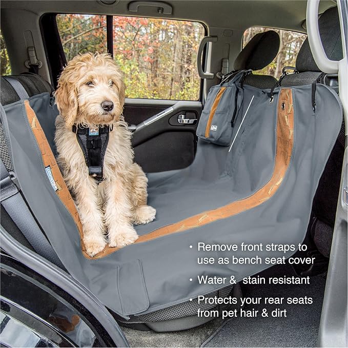 Kurgo Rover Hammock Seat Cover, Black, 55" Wide | Protects Seats from Muddy Paws & Pet Hair, Water & Stain Resistant, Secure Fit, Passenger-Friendly Opening, For Cars & SUVs - Image 4