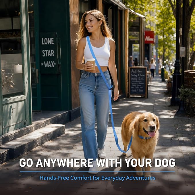 Hands Free Dog Leash,Galaxy Reflective,Crossbody Dog Leash,Blue | Galaxy Reflective • High Visibility • Emergency Control Handle • Heavy-Duty Hardware - Image 6