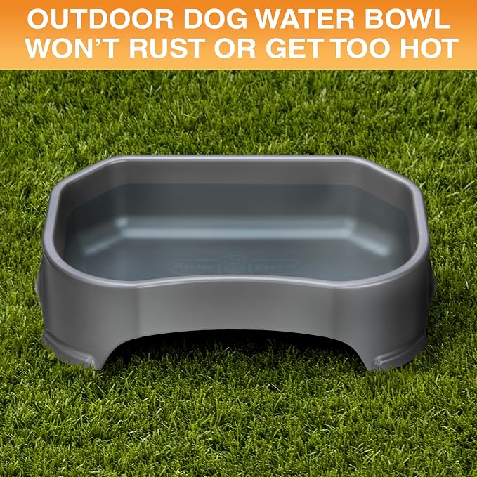 Neater Pet Brands Extra Large Water Bowl for Dogs, Outdoor Dog Water Bowl (1.25 Gallon XL Capacity), Big Trough Style Food Dish for Indoors or Outside, No Spill Large Dog Bowls, Gunmetal Grey - Image 3