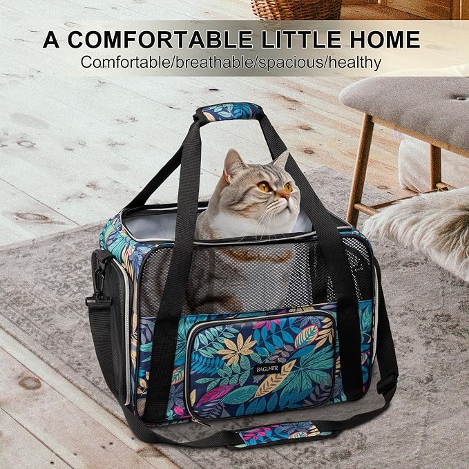 BAGLHER Pet Travel Carrier for Small Medium Cats & Dogs, Airline Approved Soft Sided - Image 7
