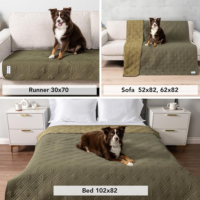 PetAmi Waterproof Couch Cover for Dog Nonslip Bed Sofa Blanket, 30x70 Green | Leakproof Furniture Protector for Pet Cat, Machine Washable Pee Proof Mat for Chair Car Seat, Durable & Anti Slip Backing - Image 4