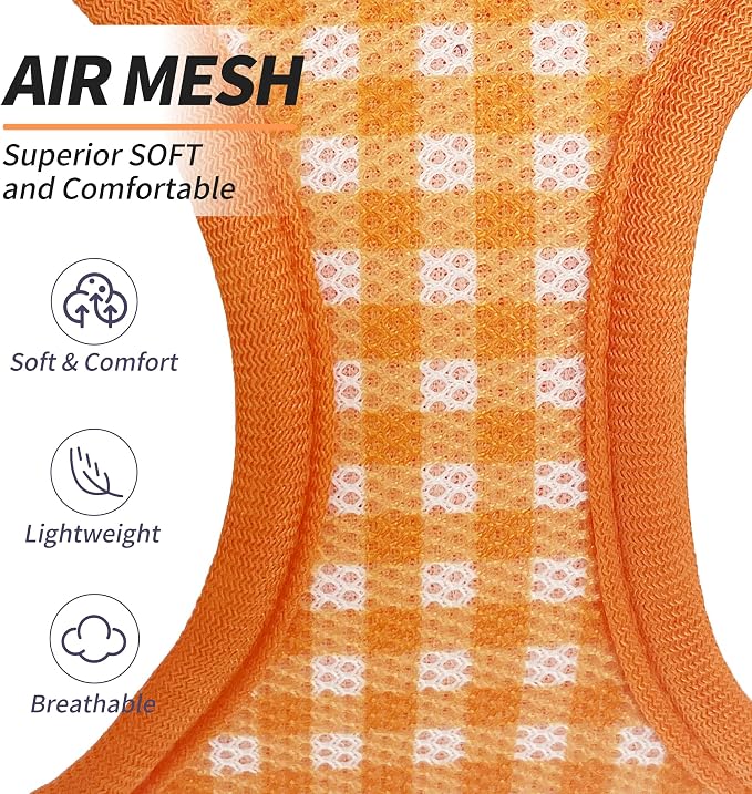 AIITLE Step in Small Dog Harness and Leash Set, Puppy Pet Vest, Orange XXS | Breathable Mesh, Adjustable Fit, No-Pull Reflective Design, Escape Proof, for Small-Medium Dogs, Outdoor Walking, Running - Image 6