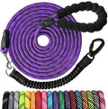Long Dog Leash 50 FT: Heavy Duty Rope Leashes for Dogs Training with Swivel Lockable Hook Reflective Threads Bungee and Padded Handle - Dog Lead for Large Small Medium Dogs Outside Walking Hiking by jenico