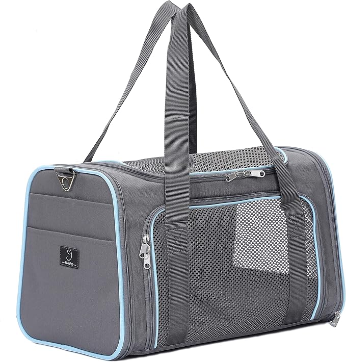 A 4 Pet Airline Approved Pet Carrier, Soft-Sided, Washable, for Dogs | Portable travel bag, breathable mesh windows, multiple pockets, removable mat by A4PET
