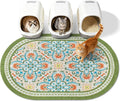 Cat Litter Mat,40"x30" High Density PVC Litter Trapping Mat, Non-Slip, Waterproof & Urine-Proof Litters Catcher Mats, Keep Floor Clean, Soft on Kitten Paws, Cat Essentials Bean Green by Yigerlee