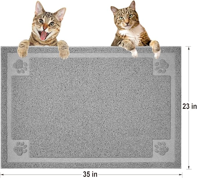 UPSKY Large Cat Litter Mat Trapper 35"×23", Waterproof, Non-Slip, Gray | Large Litter Box Mat, Foldable Trapping Mat, Anti-slip Design, For Cat Litter Boxes and Sensitive Paws, Easy to Clean - Image 2