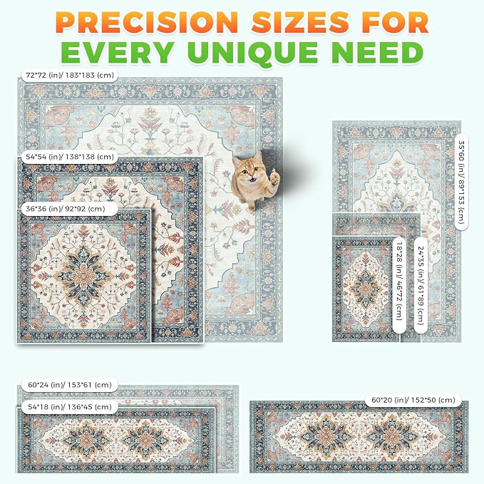 Hompet Cat Litter Mat 2 Pack, 54x54 Large Machine Washable Trapping Mats for Cats, Super Absorbent & Urine-Proof Cat Litter Box Mat for Floor, Waterproof & Non Slip Kitty Litter Rug - Image 7
