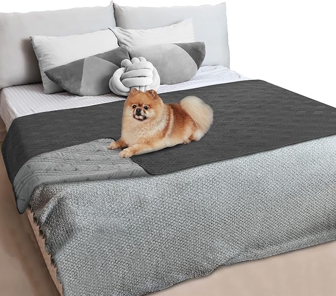 PetAmi Waterproof Couch Cover for Dog Non-Slip Bed Sofa Blanket, 52x82 Gray | Leakproof Furniture Protector for Pet Cat, Machine Washable Pee Proof Mat for Chair Car Seat, Durable & Anti Slip Backing - Image 8