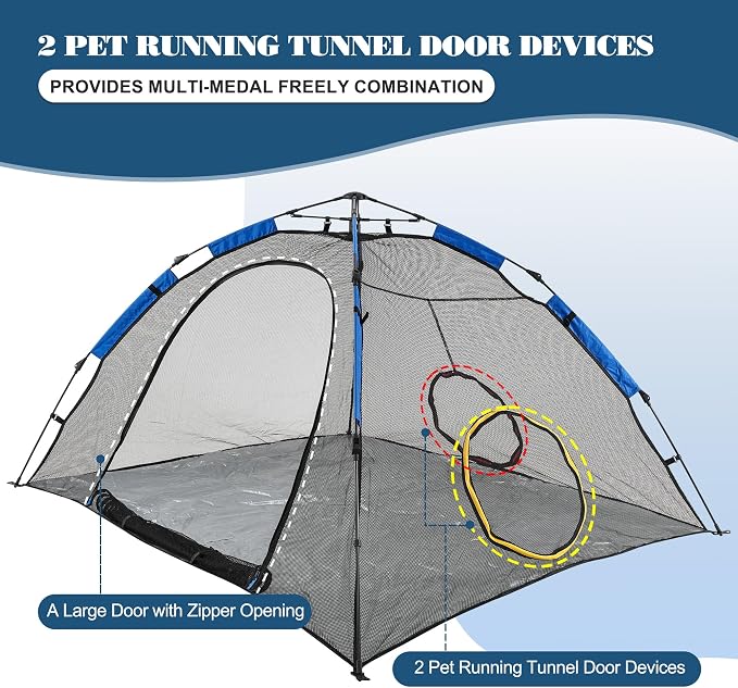 Outdoor Cat Enclosure -Portable Pet Playpen for Outside with Cat Tunnel, Cube Combo,Pet Cage for Cats, Kittens, Dogs and Small Animals - Image 4